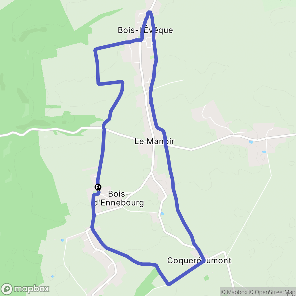 Bois-d'Ennebourg : carte du parcours de randonnée - France