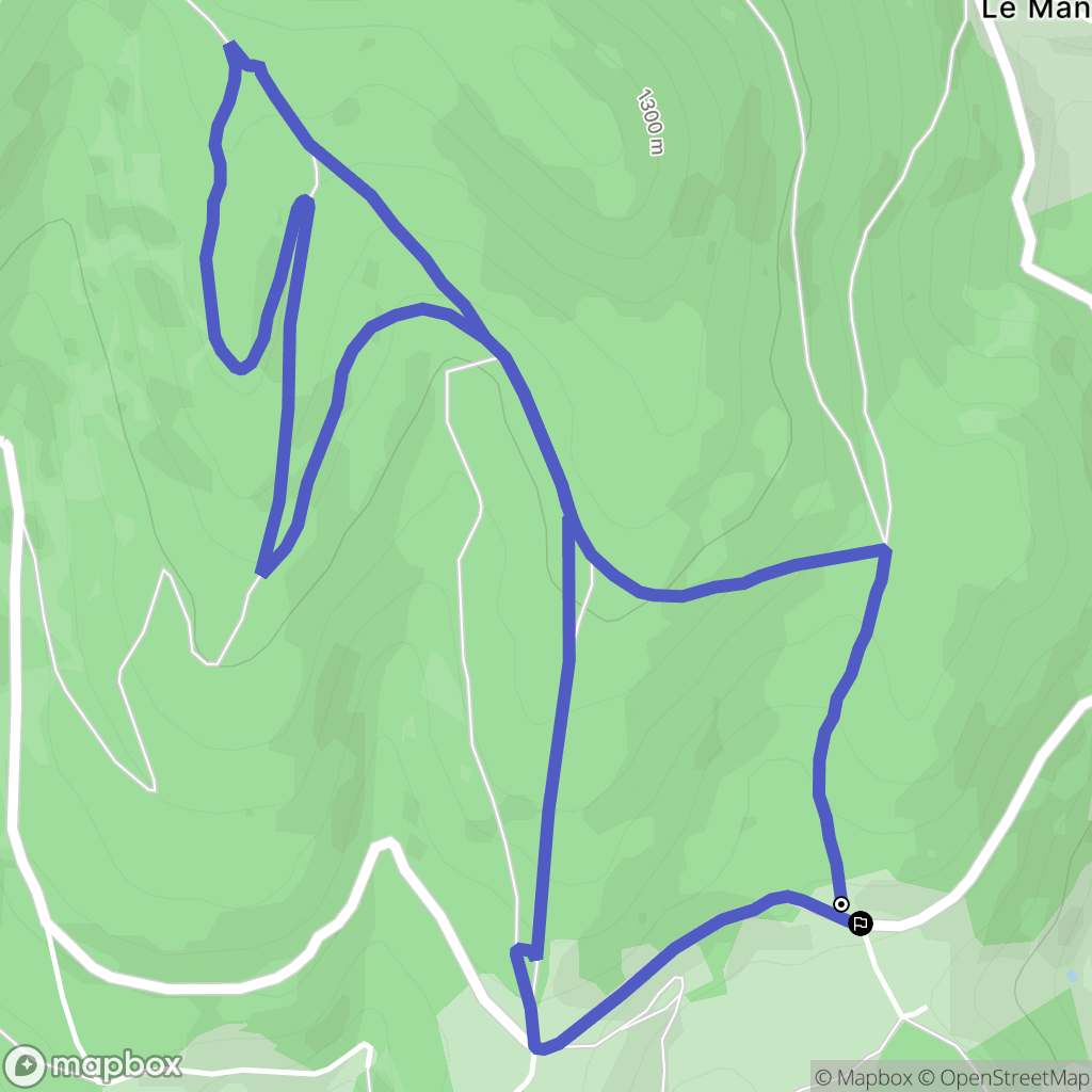 Colombier : carte du parcours de randonnée - France