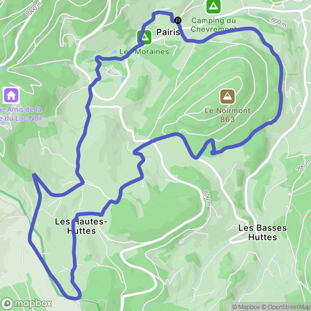 Orbey : carte du parcours de randonnée - France