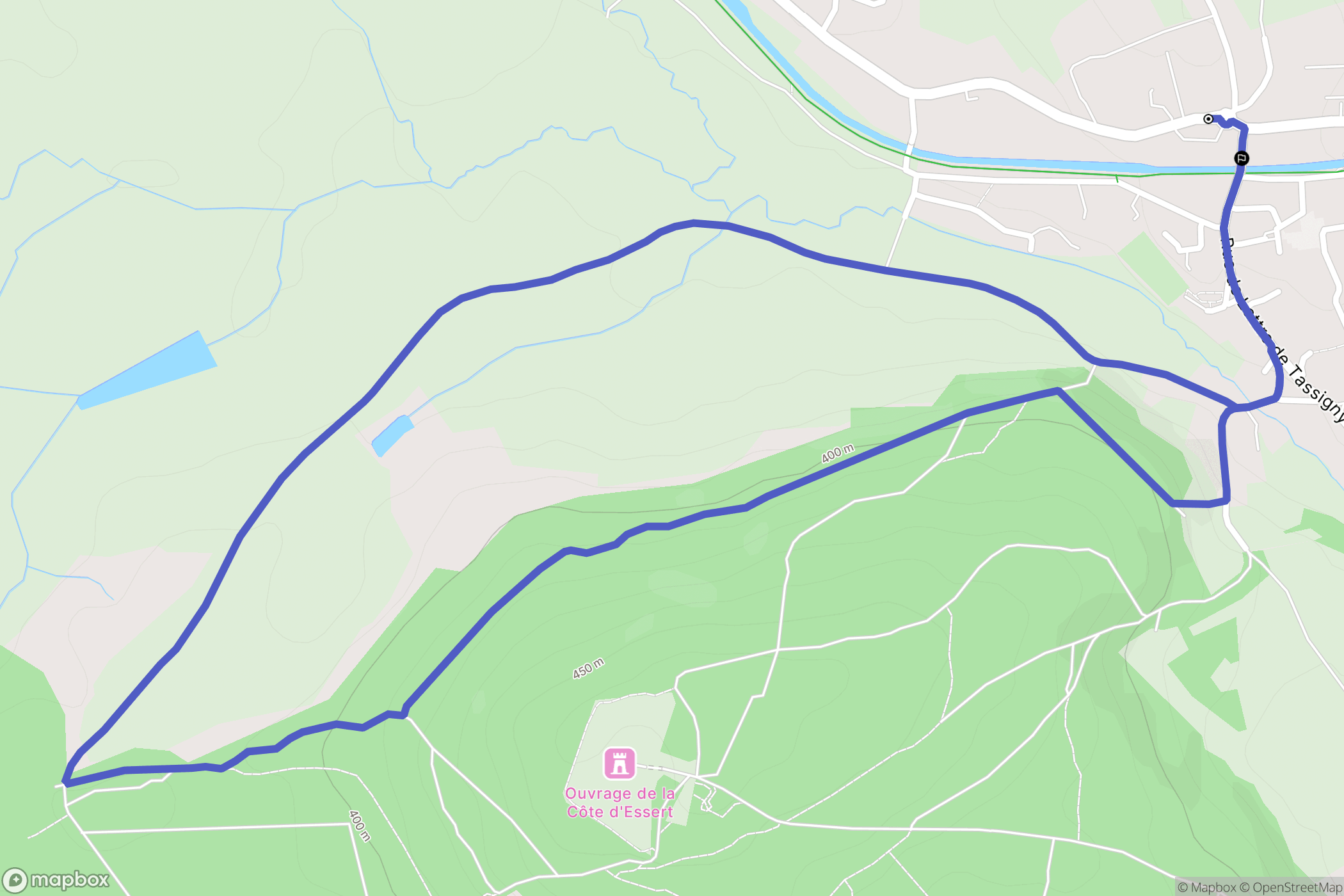 Essert : carte du parcours de randonnée - France
