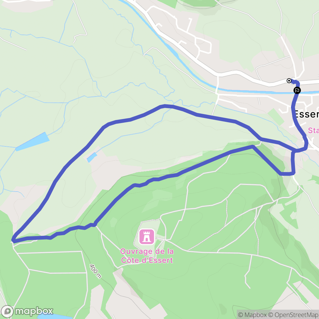 Essert : carte du parcours de randonnée - France