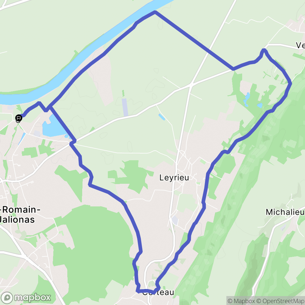 Loyettes : carte du parcours de randonnée - France