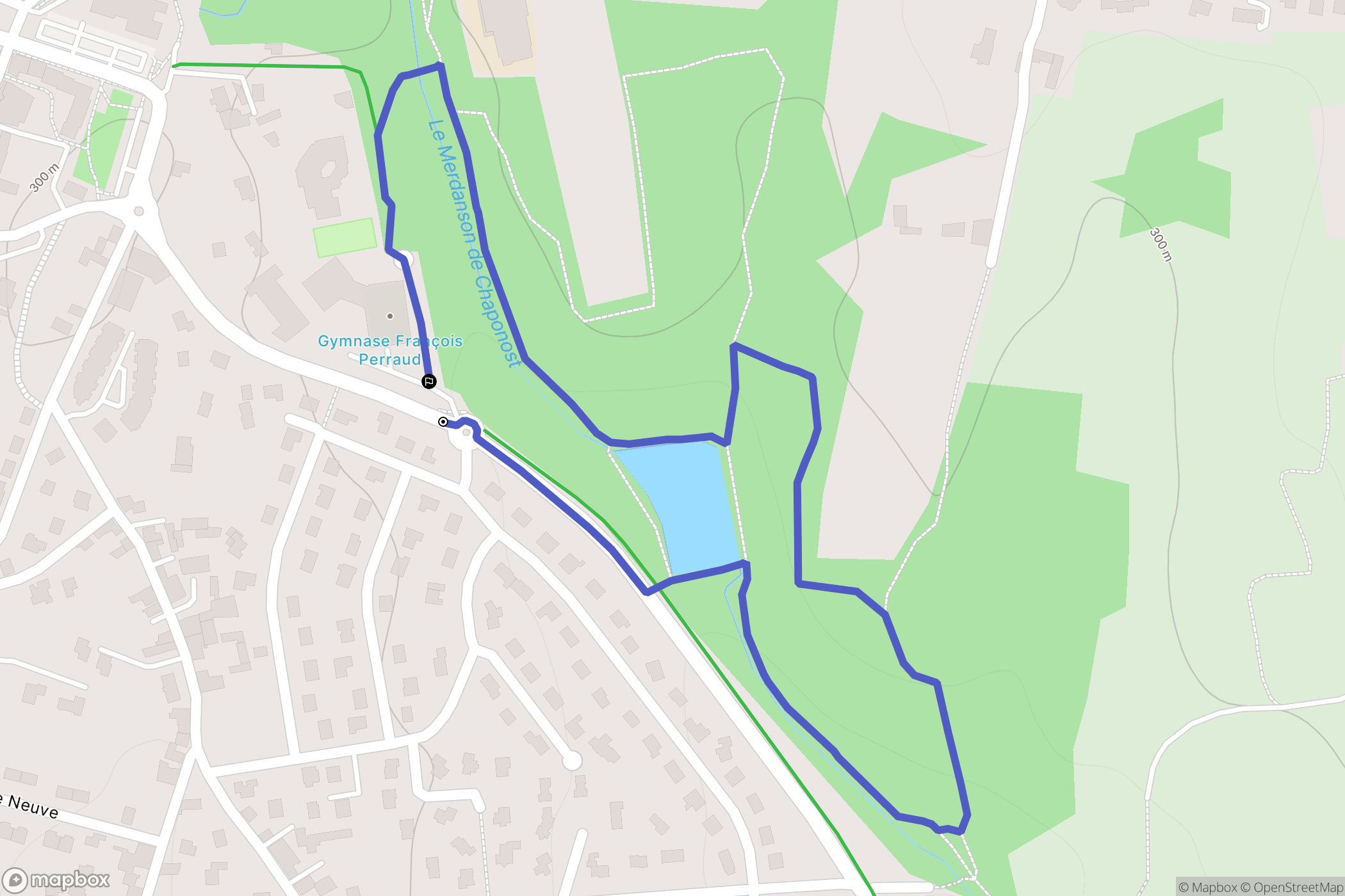 Chaponost : carte du parcours de randonnée - France