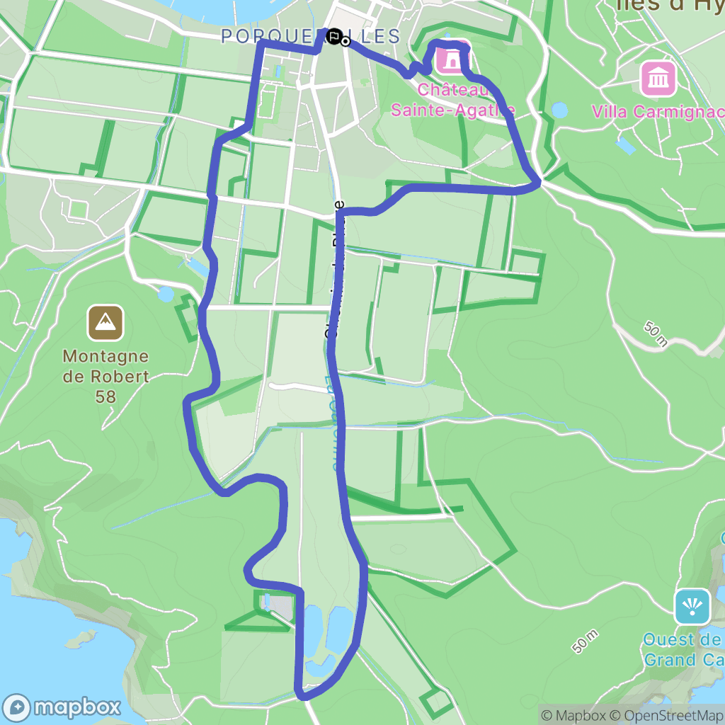 Hyères : carte du parcours de randonnée - France