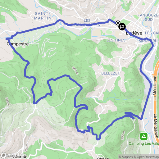 Lodève : carte du parcours de randonnée - France