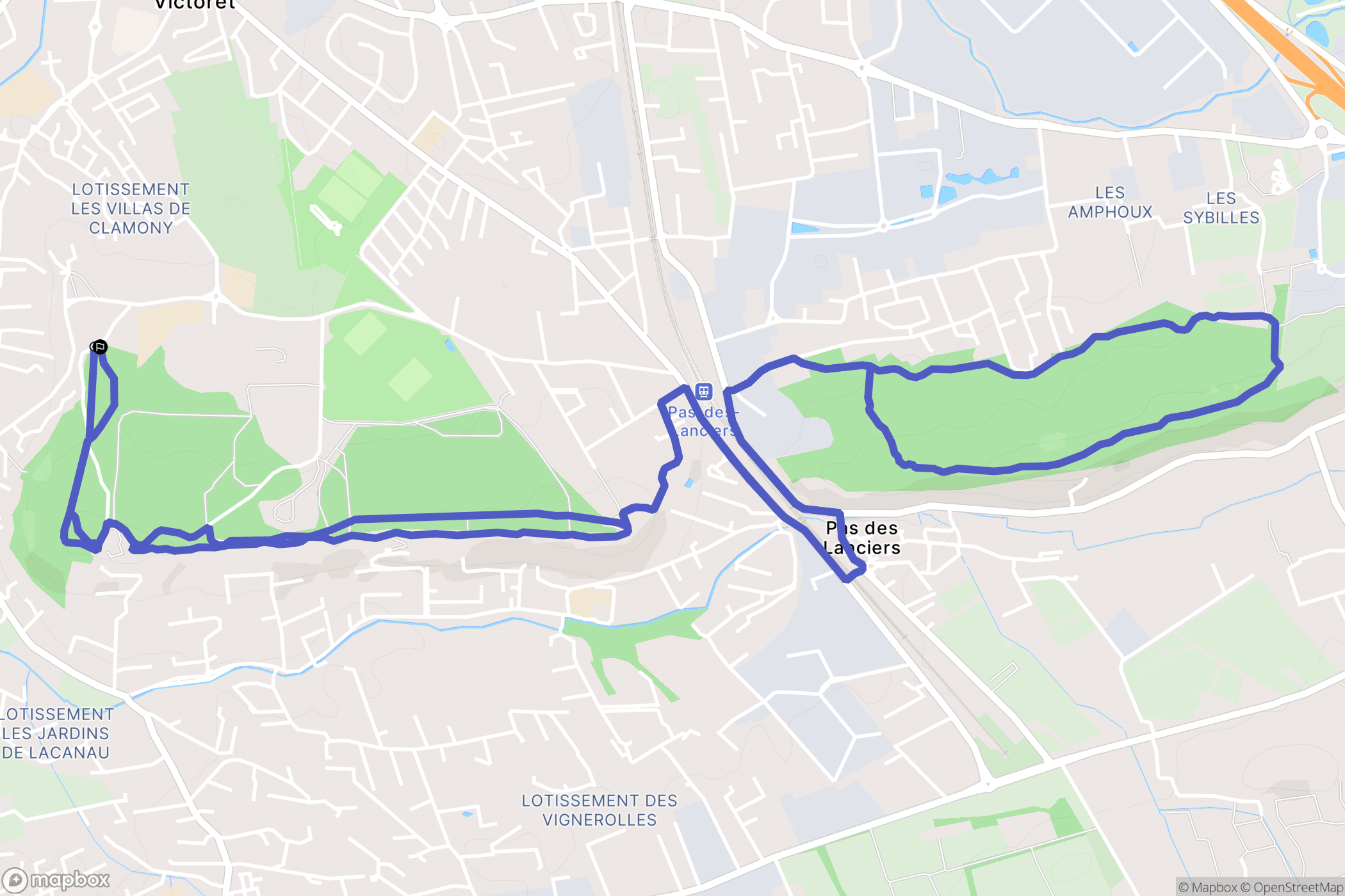 Marignane : carte du parcours de randonnée - France