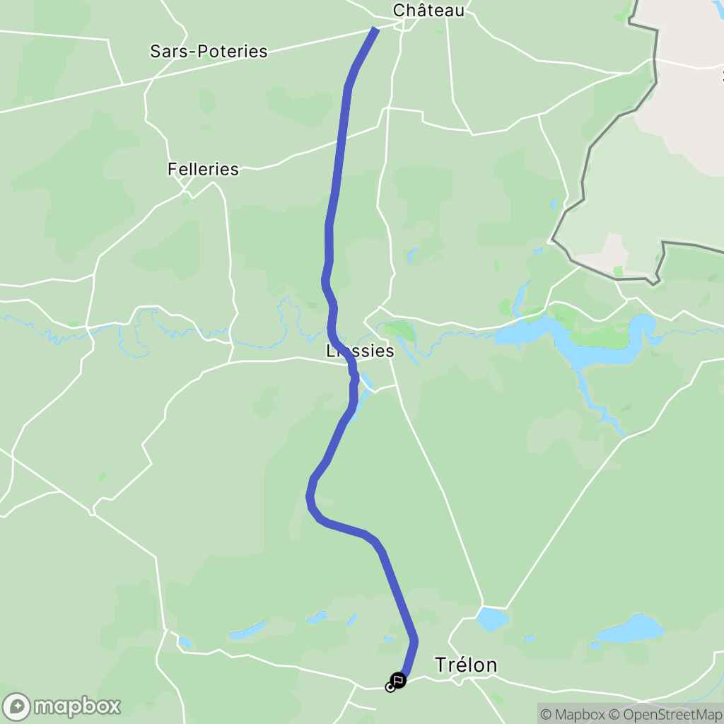 Glageon : carte du parcours de randonnée - France