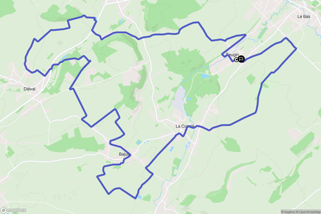 Beugin : carte du parcours de randonnée - France
