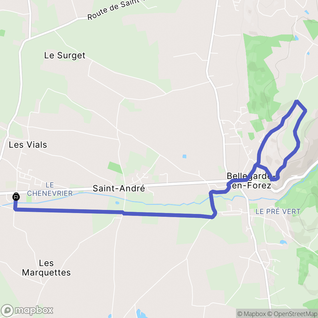 Saint-André-le-Puy : carte du parcours de randonnée - France