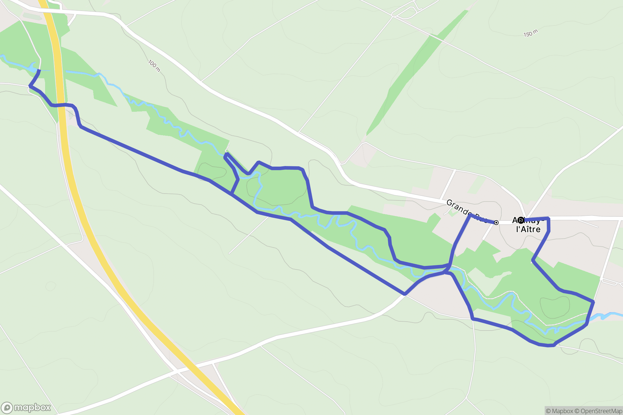 Aulnay-l'Aître : carte du parcours de randonnée - France