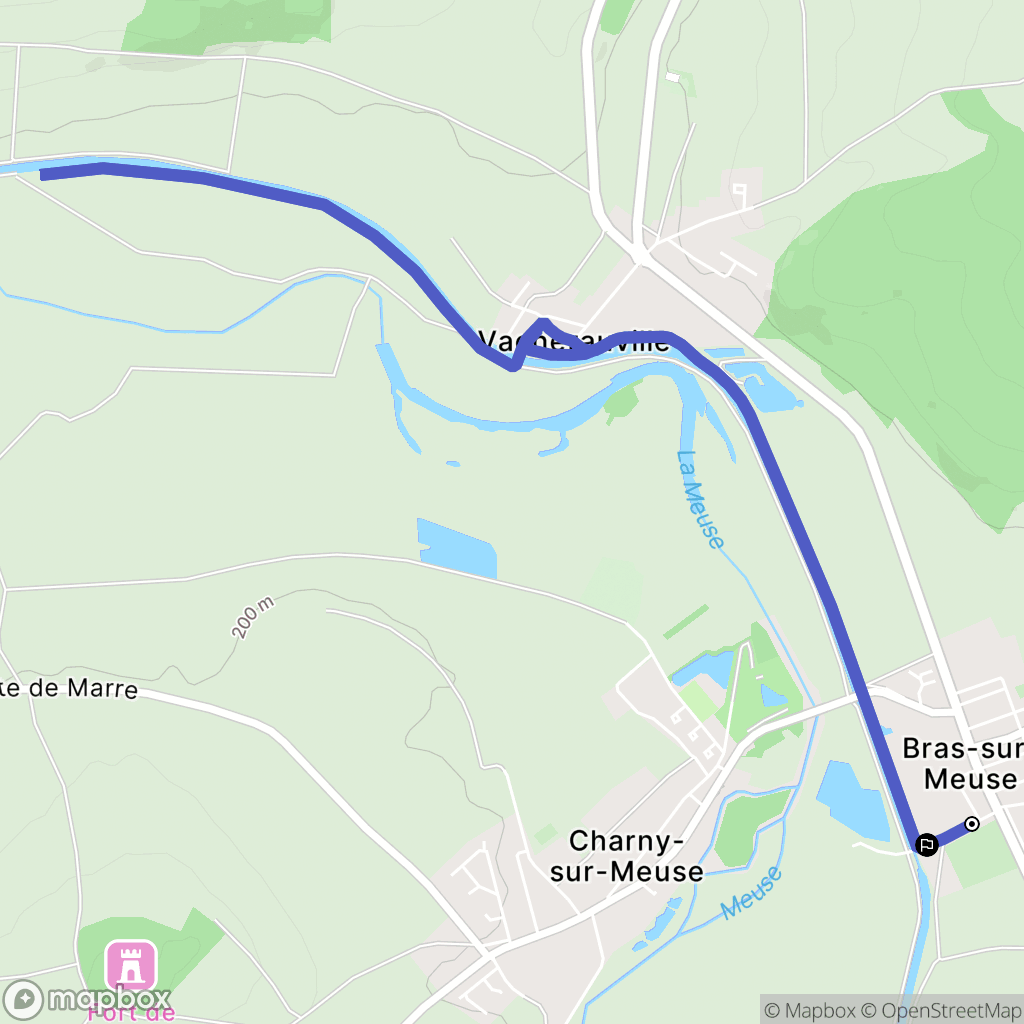 Bras-sur-Meuse : carte du parcours de randonnée - France