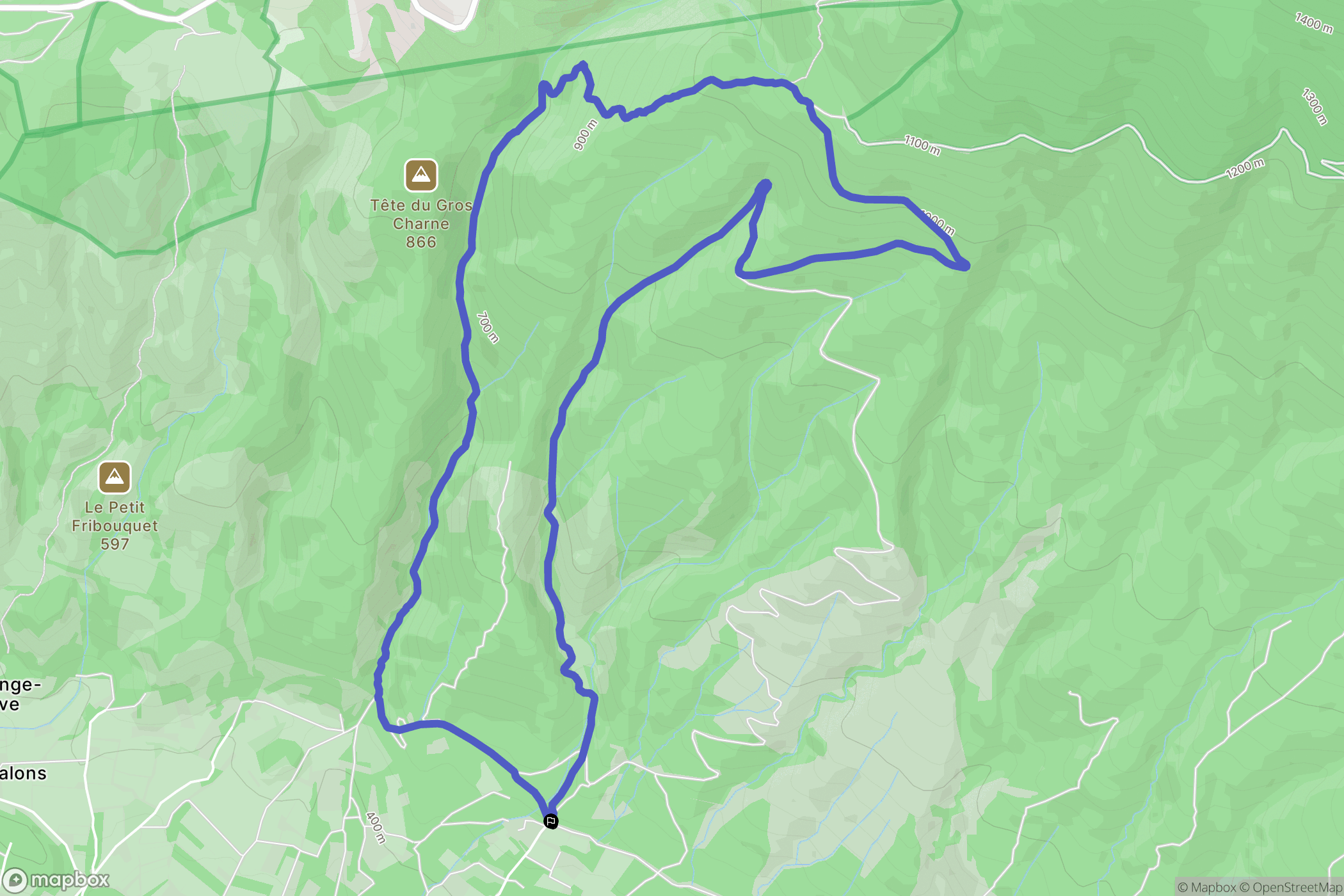 Bedoin : carte du parcours de randonnée - France