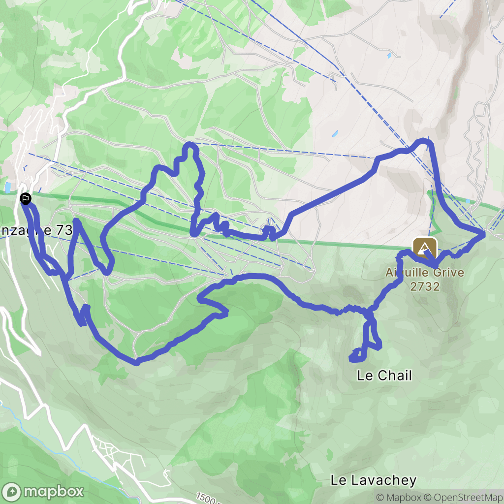 Peisey-Nancroix : carte du parcours de randonnée - France