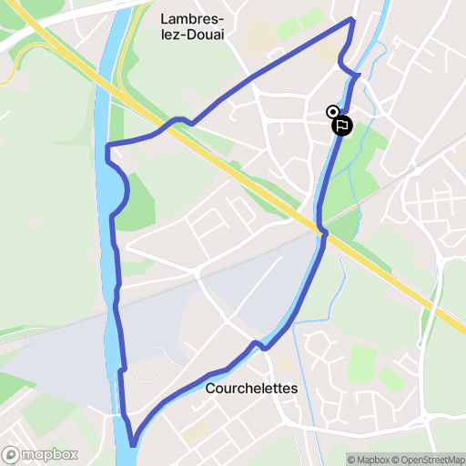Lambres-Lez-Douai : carte du parcours de randonnée - France