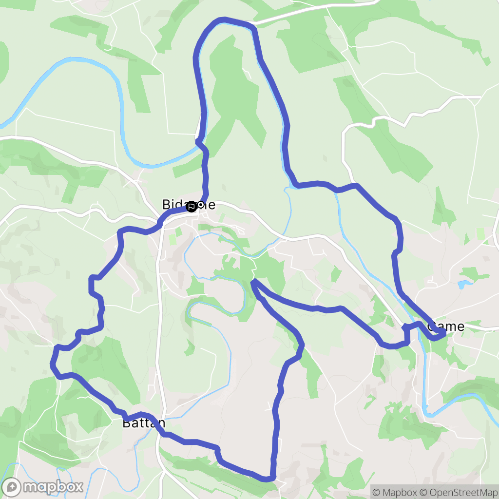 Bidache : carte du parcours de randonnée - France