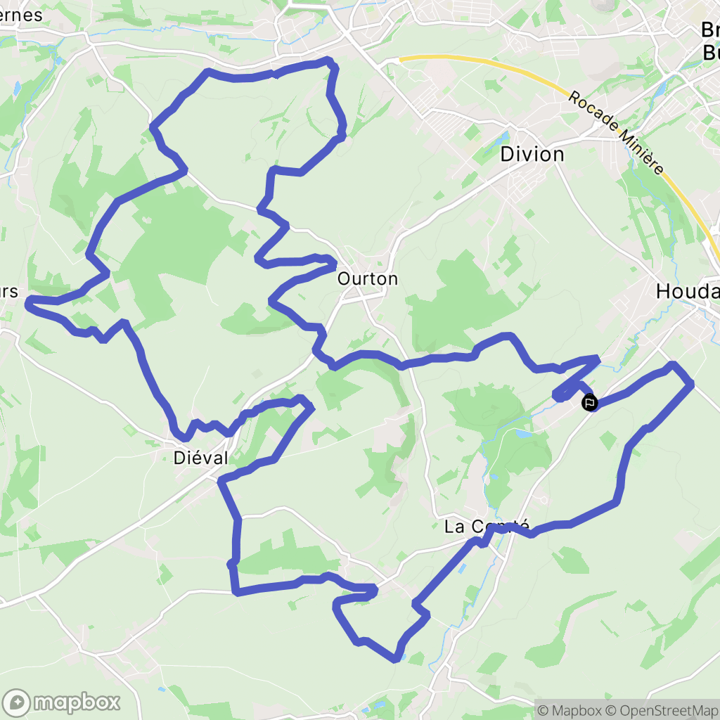 Beugin : carte du parcours de randonnée - France