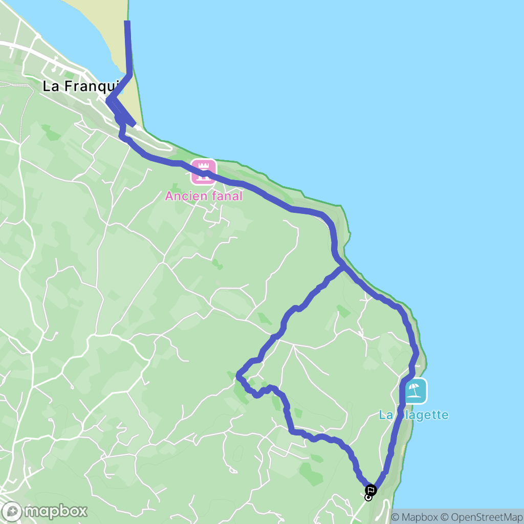 Leucate : carte du parcours de randonnée - France