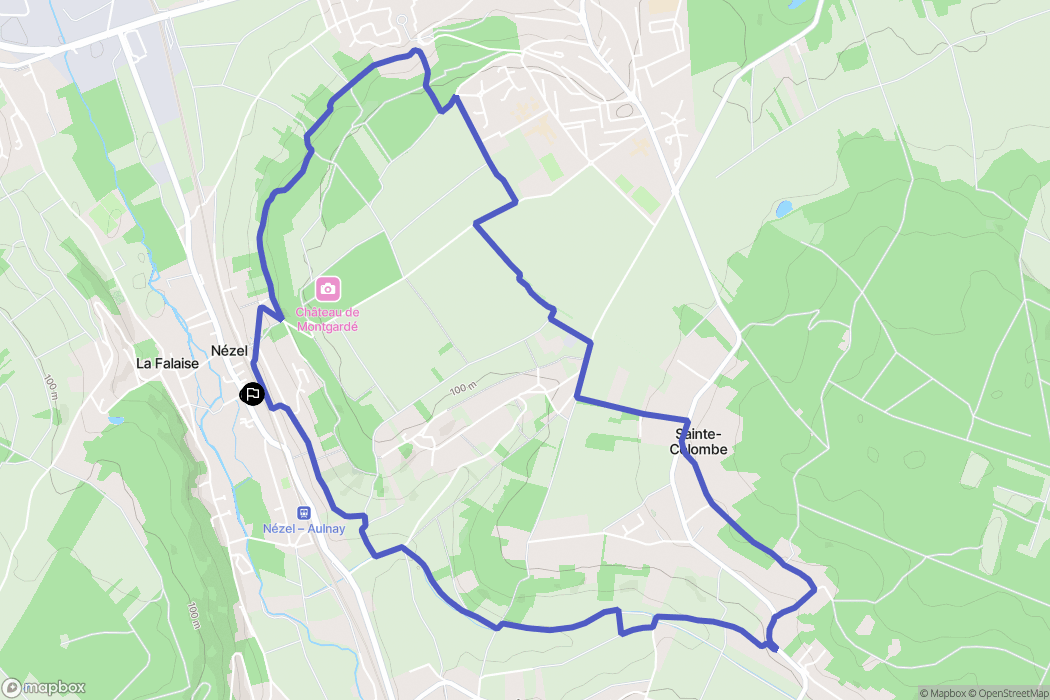 Nézel : carte du parcours de randonnée - France