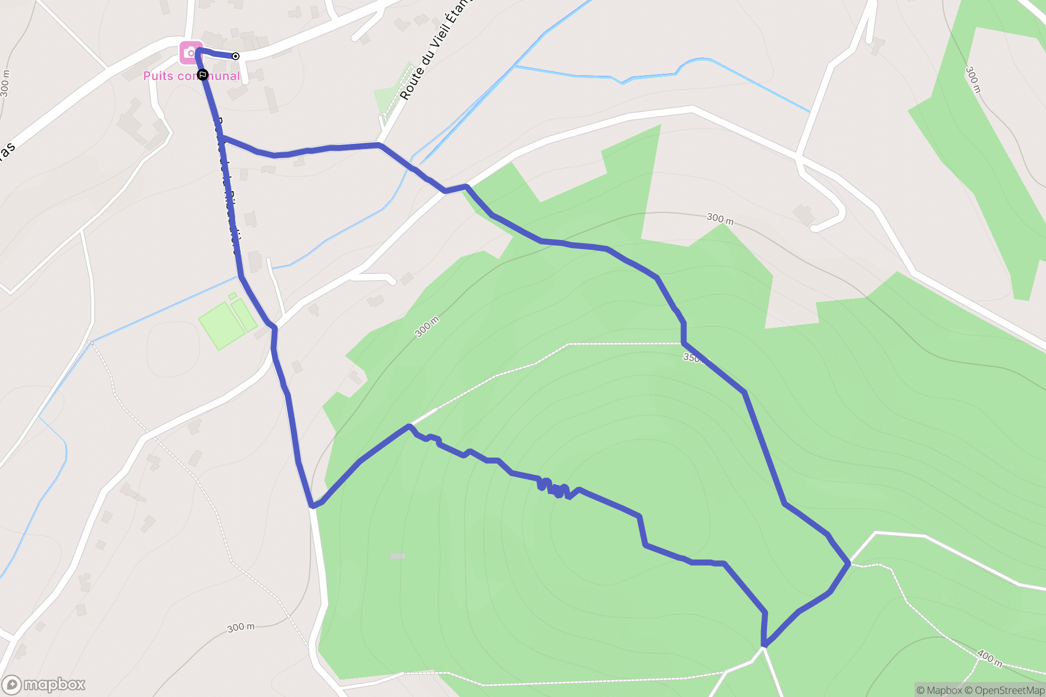 Veyssilieu : carte du parcours de randonnée - France