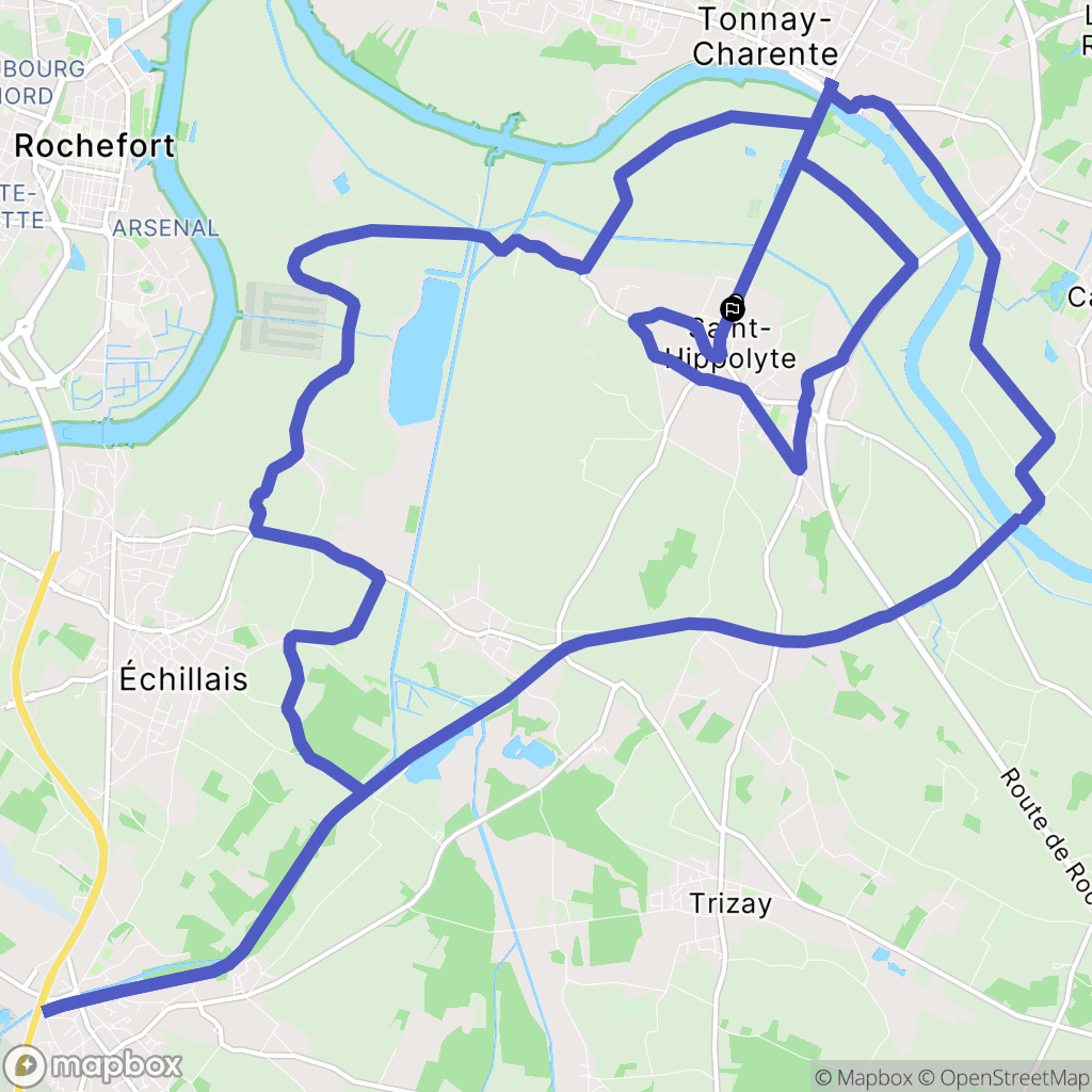 Saint-Hippolyte : carte du parcours de randonnée - France