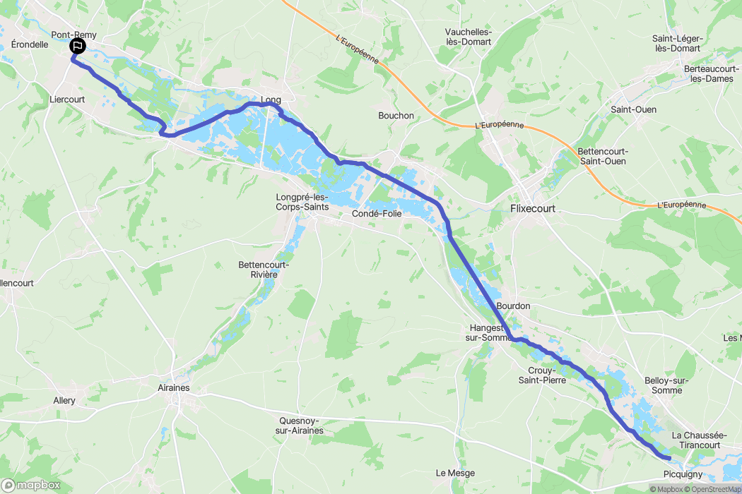 Pont-Remy : carte du parcours de randonnée - France