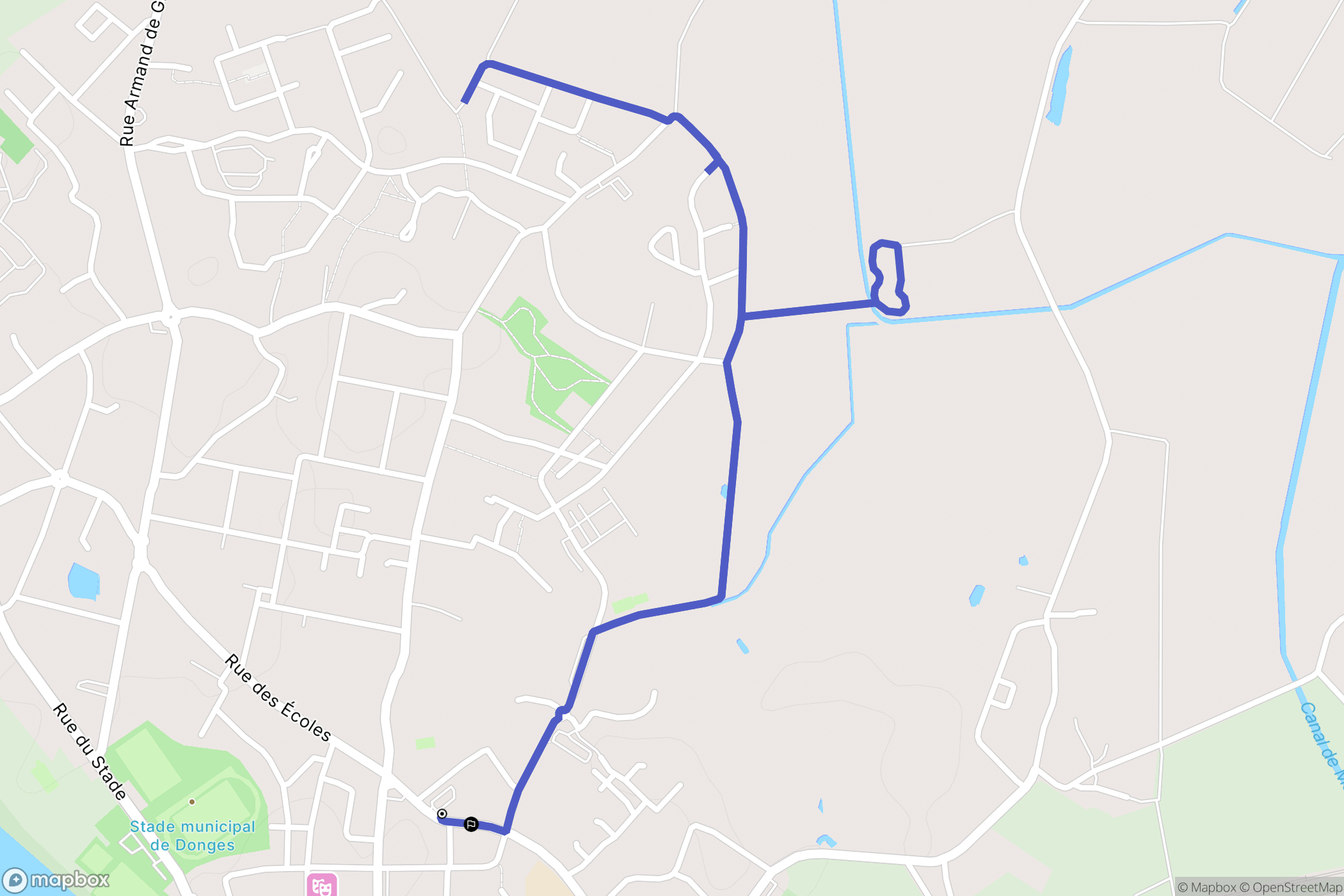 Donges : carte du parcours de randonnée - France