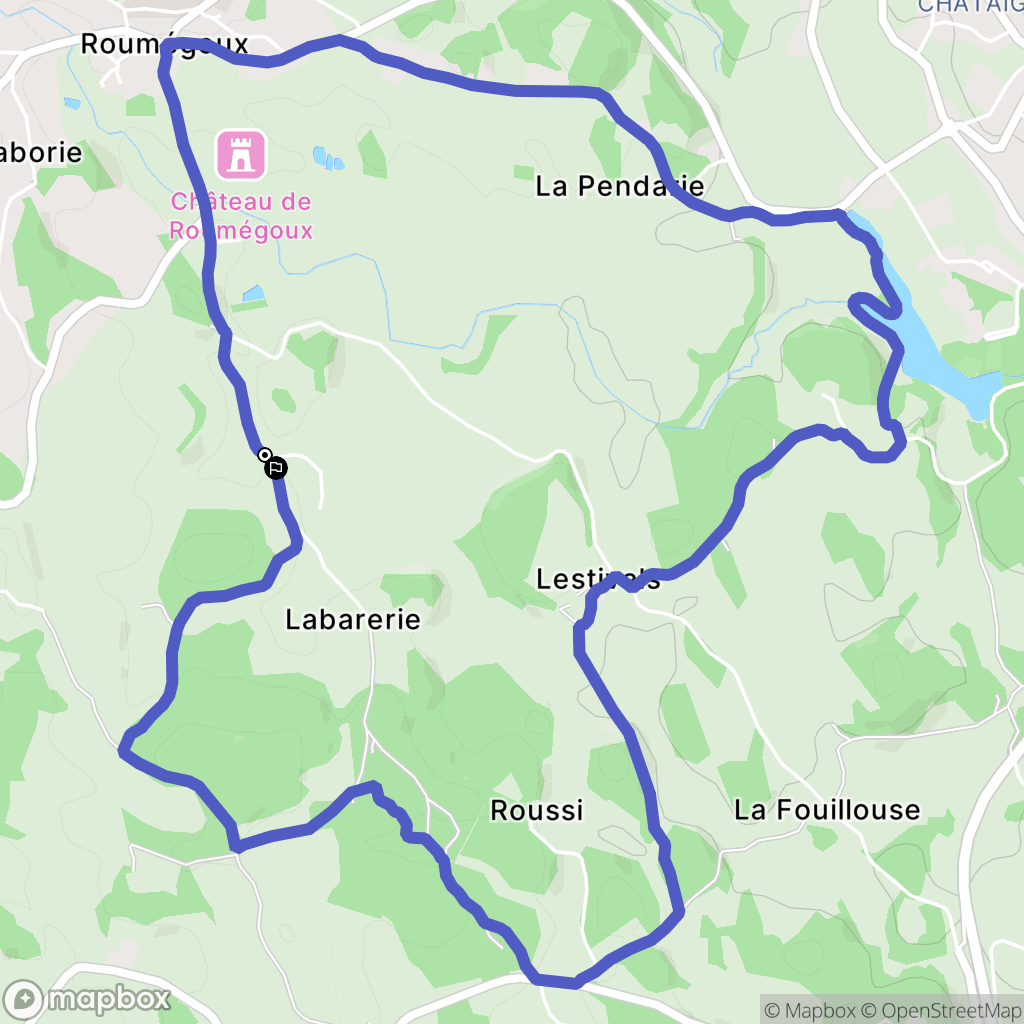 Roumégoux : carte du parcours de randonnée - France