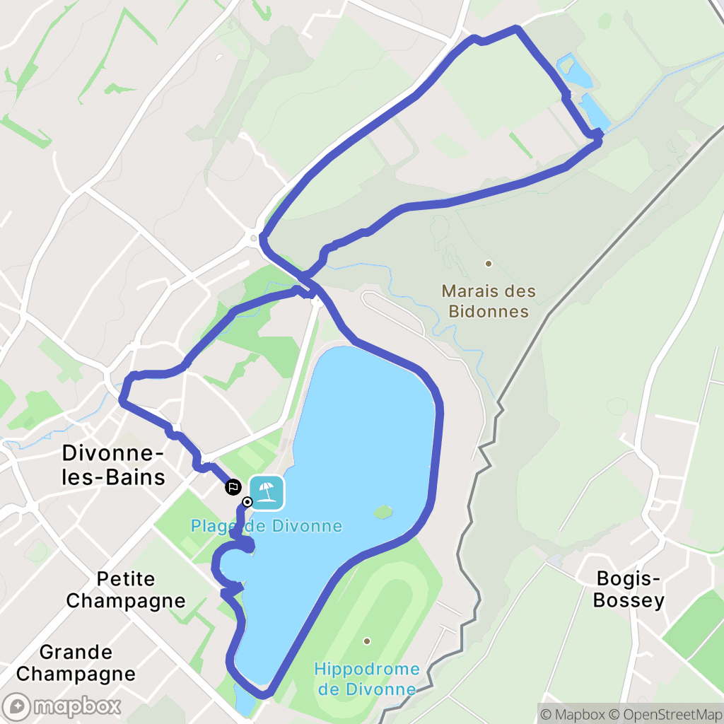 Divonne-les-Bains : carte du parcours de randonnée - France