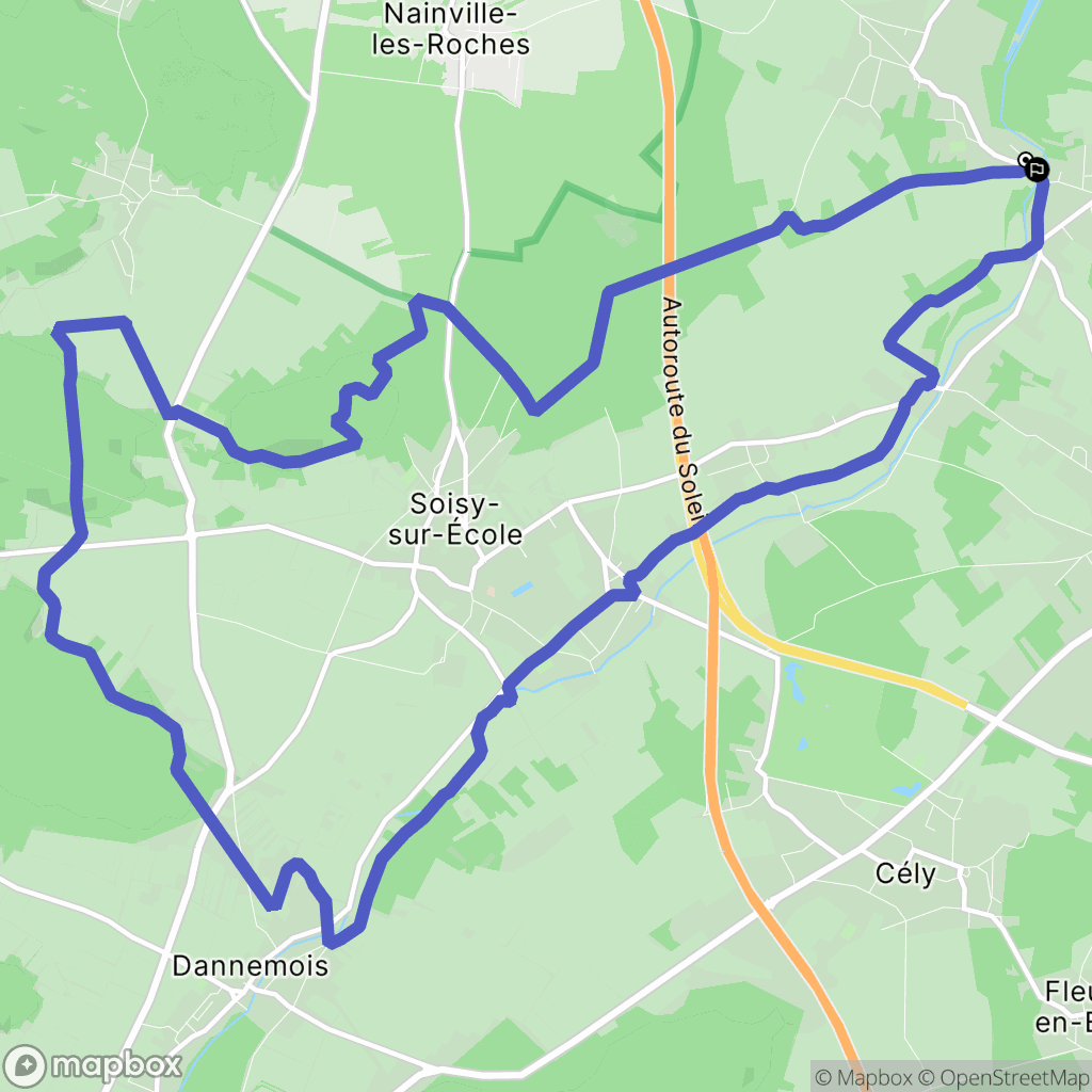 Saint-Sauveur-sur-École : carte du parcours de randonnée - France