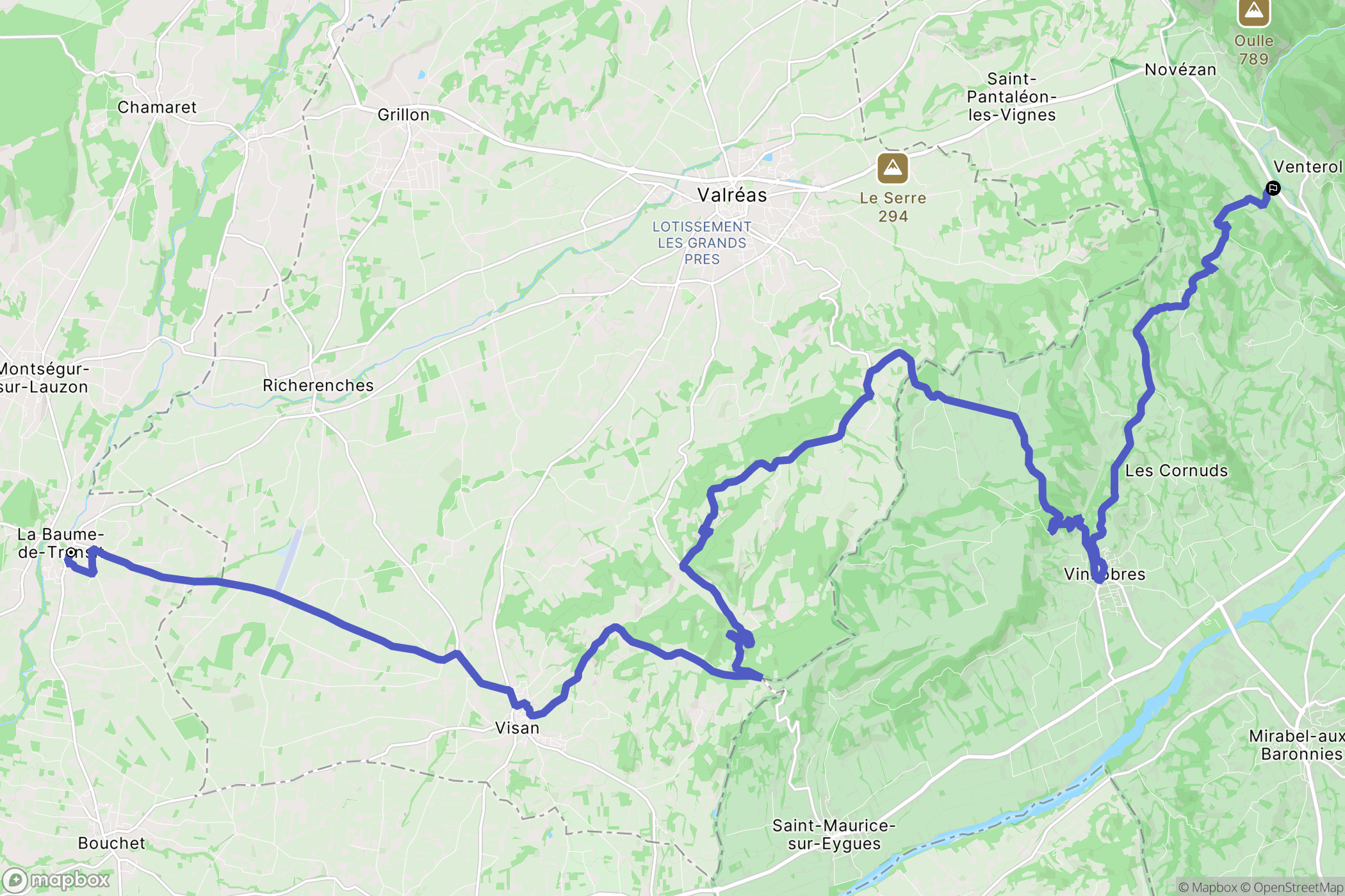 La-Baume-de-Transit : carte du parcours de randonnée - France