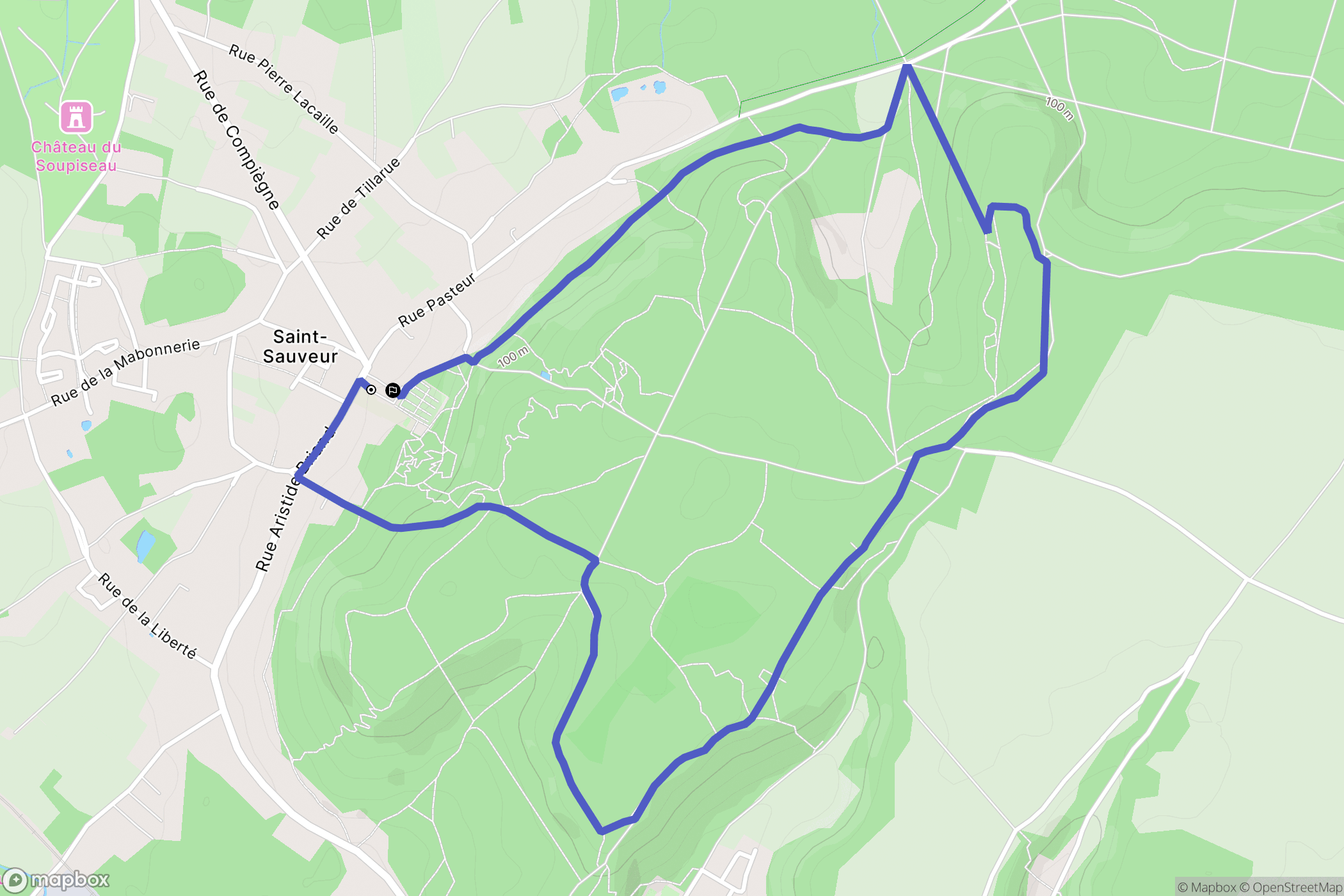 Saint-Sauveur : carte du parcours de randonnée - France