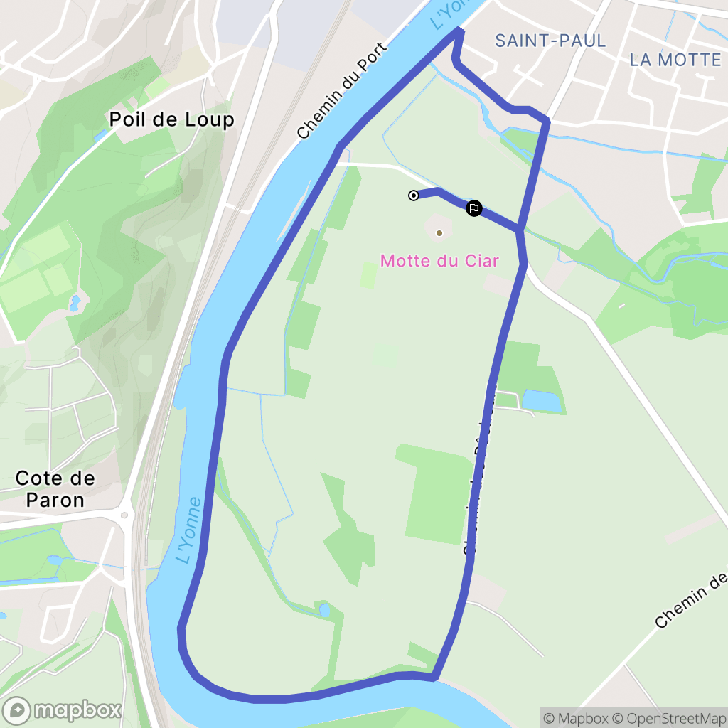 Sens : carte du parcours de randonnée - France