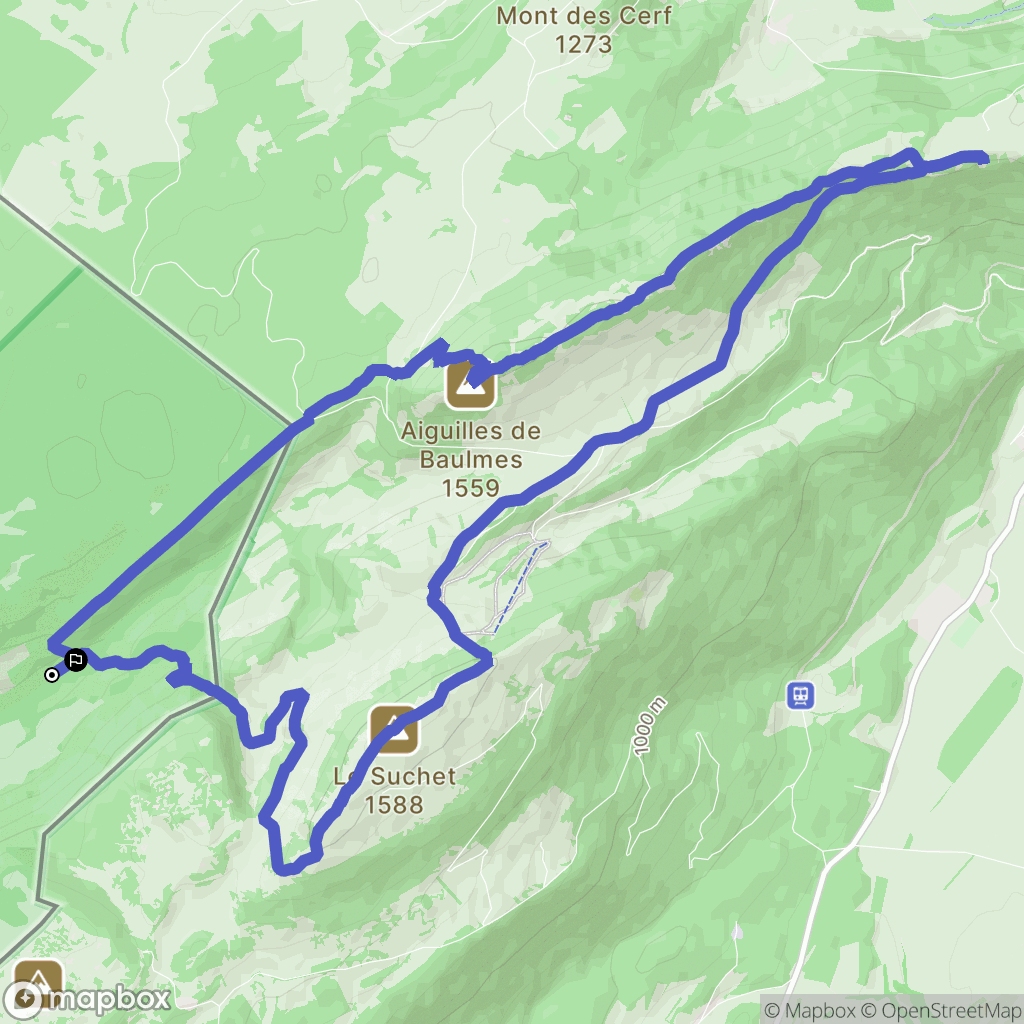 Jougne : carte du parcours de randonnée - France