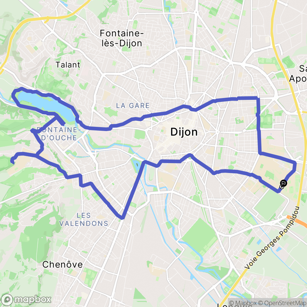 Dijon : carte du parcours de randonnée - France
