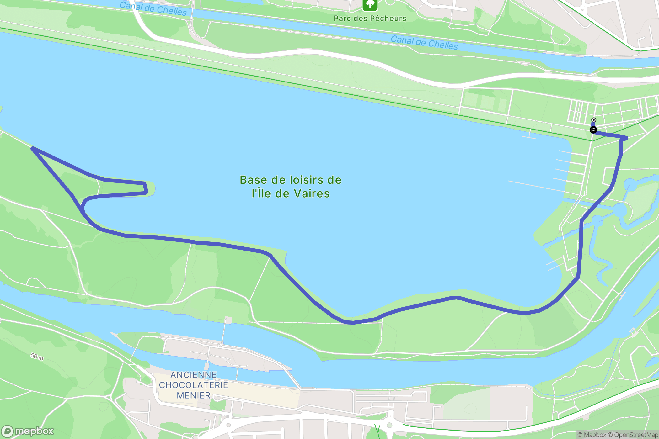 Vaires-sur-Marne : carte du parcours de randonnée - France