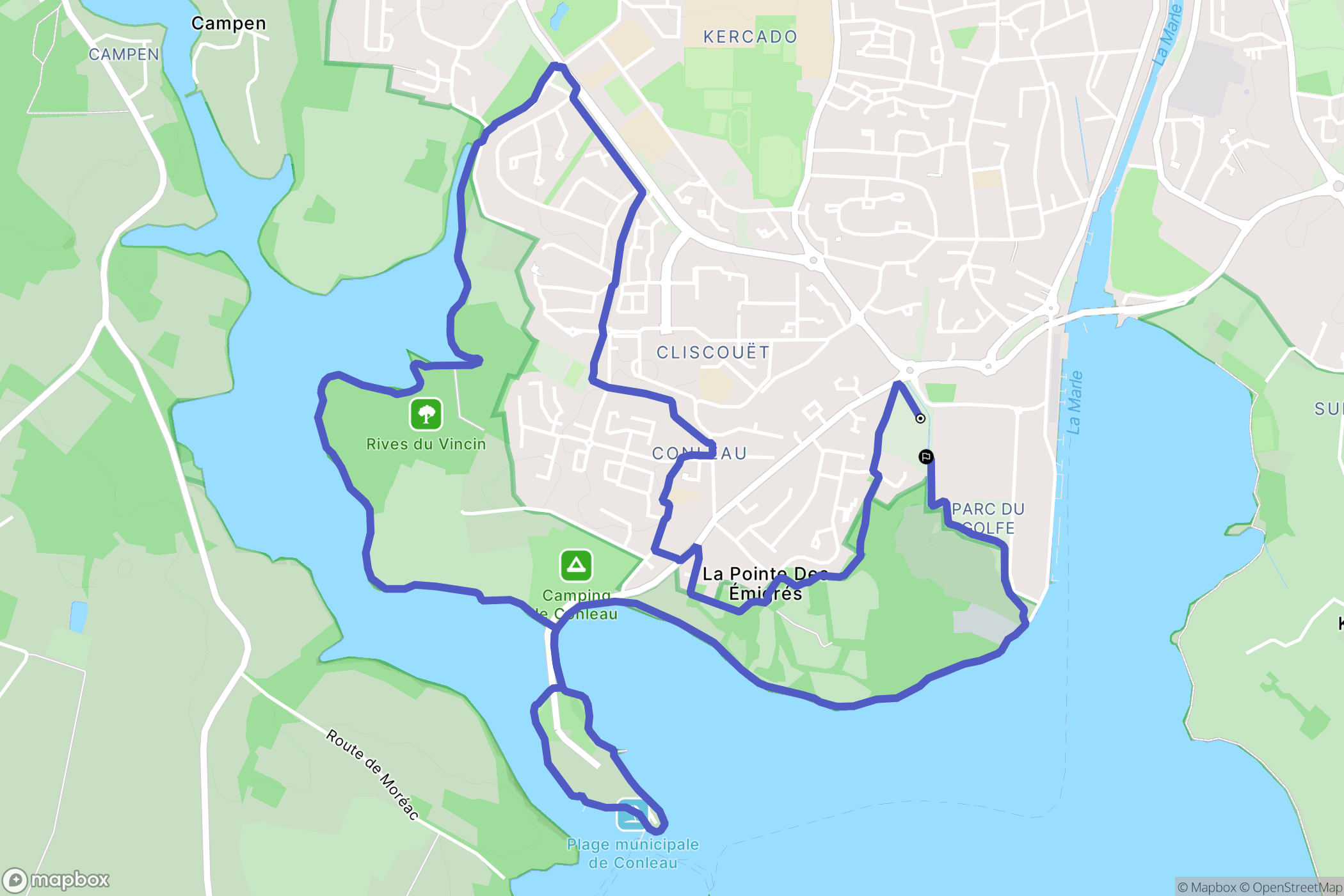 Vannes : carte du parcours de randonnée - France