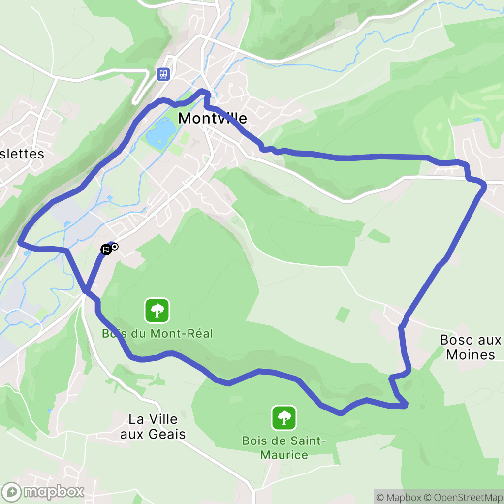 Montville : carte du parcours de randonnée - France