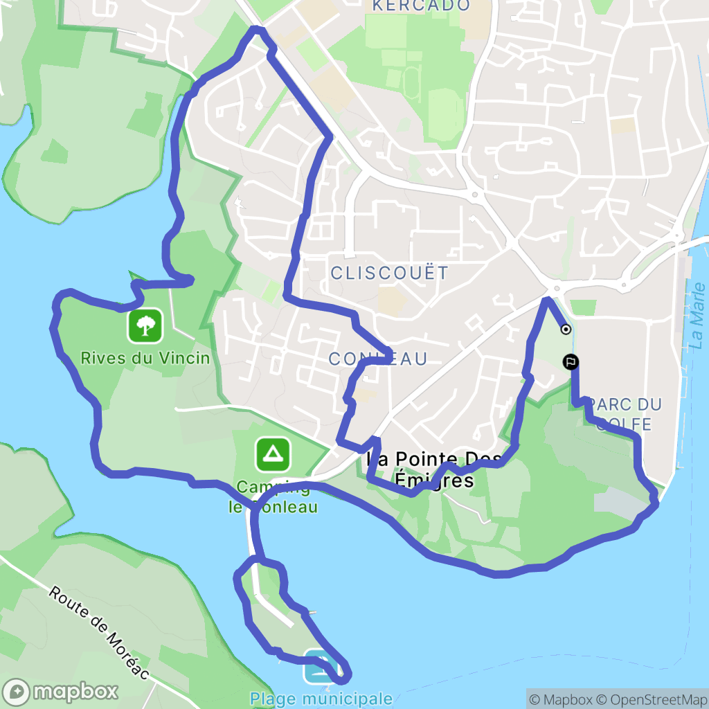 Vannes : carte du parcours de randonnée - France