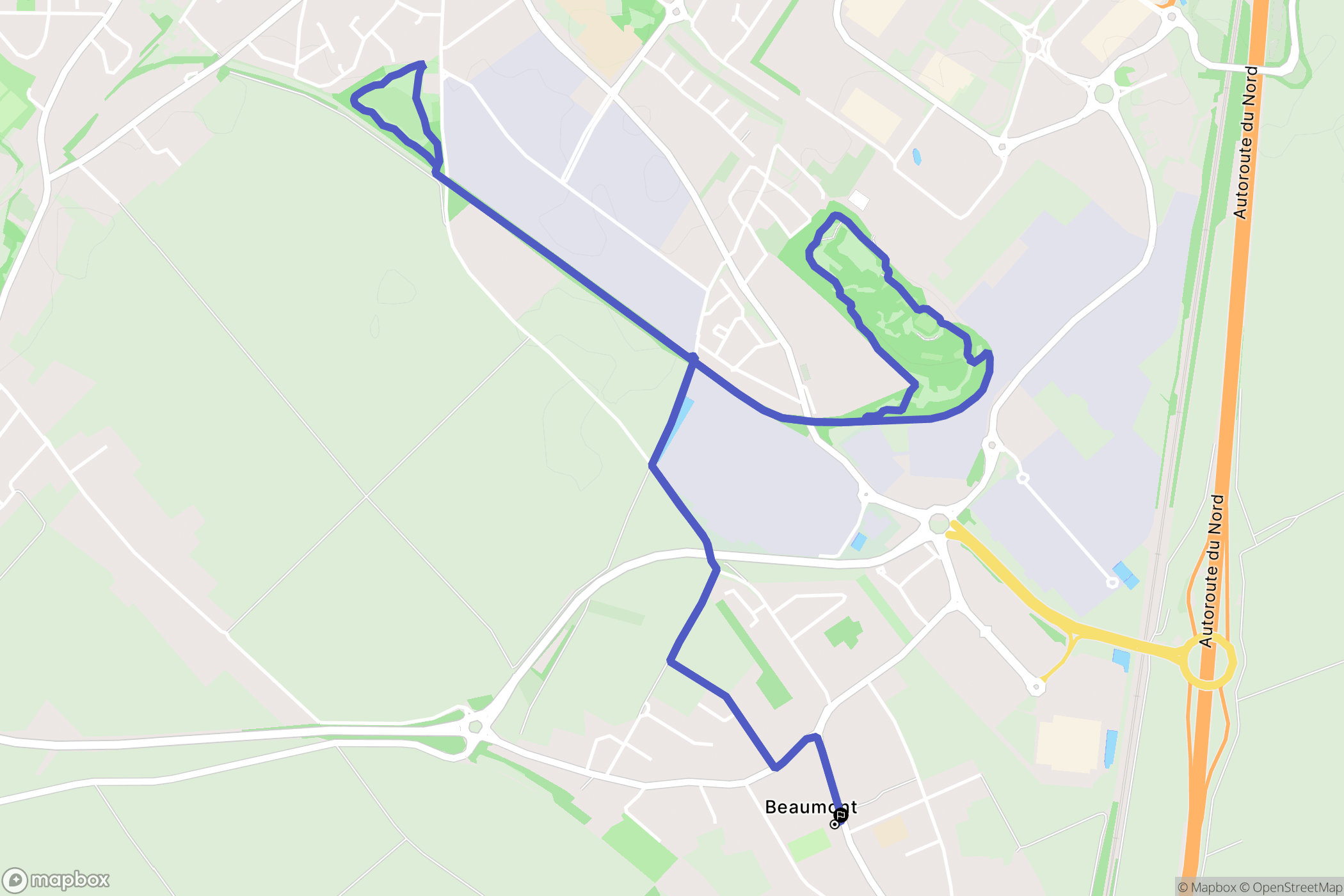 Hénin-Beaumont : carte du parcours de randonnée - France