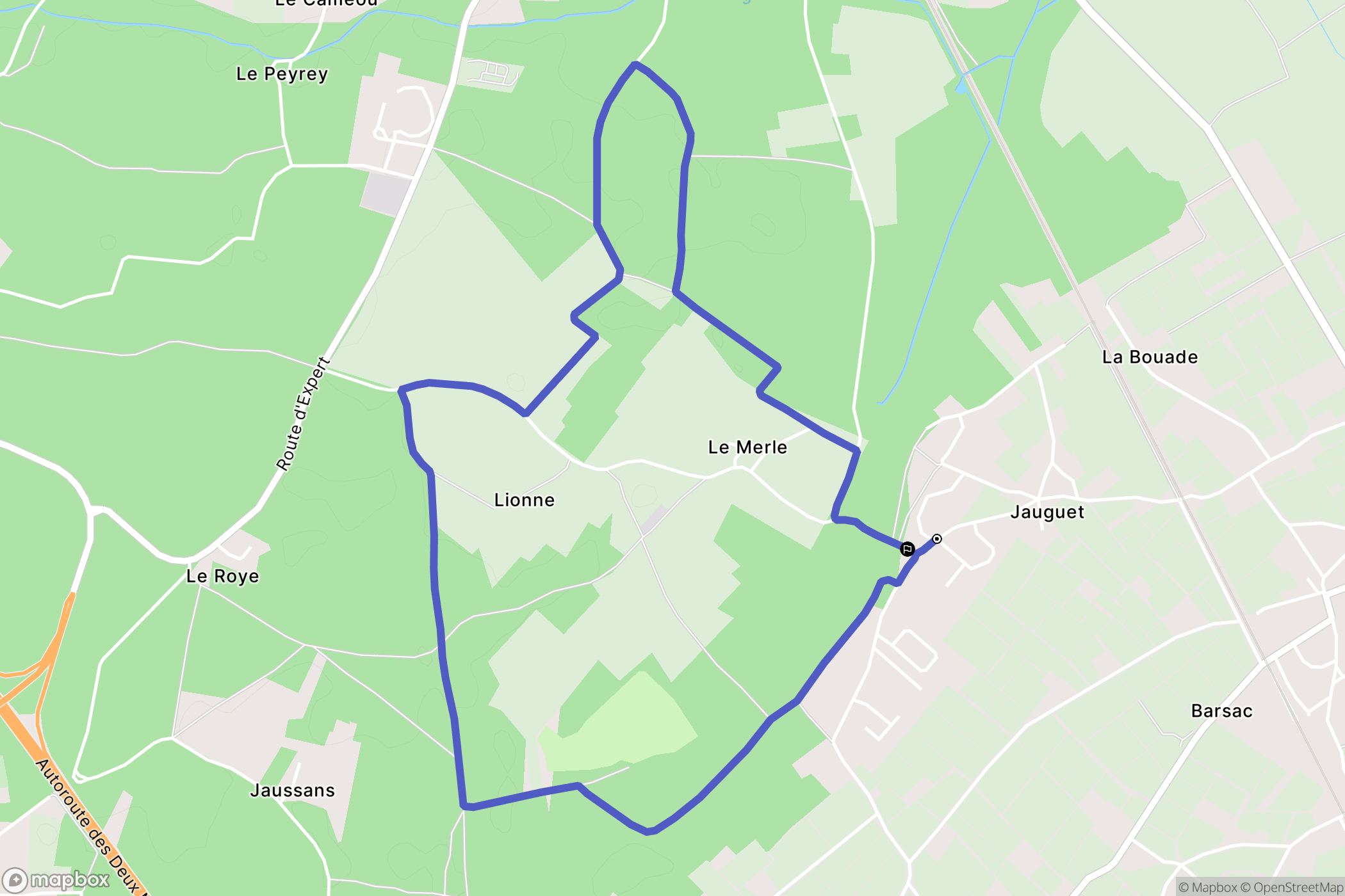 Barsac : carte du parcours de randonnée - France
