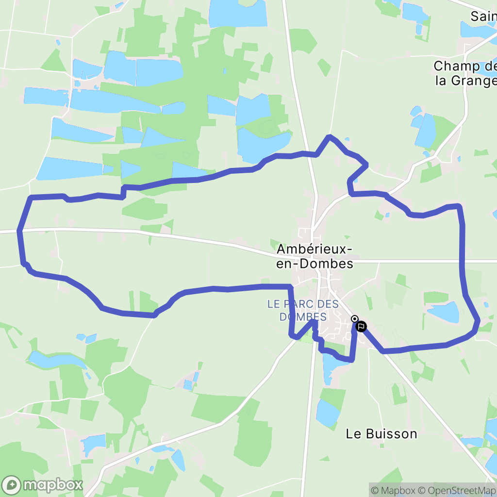 Ambérieux-en-Dombes : carte du parcours de randonnée - France