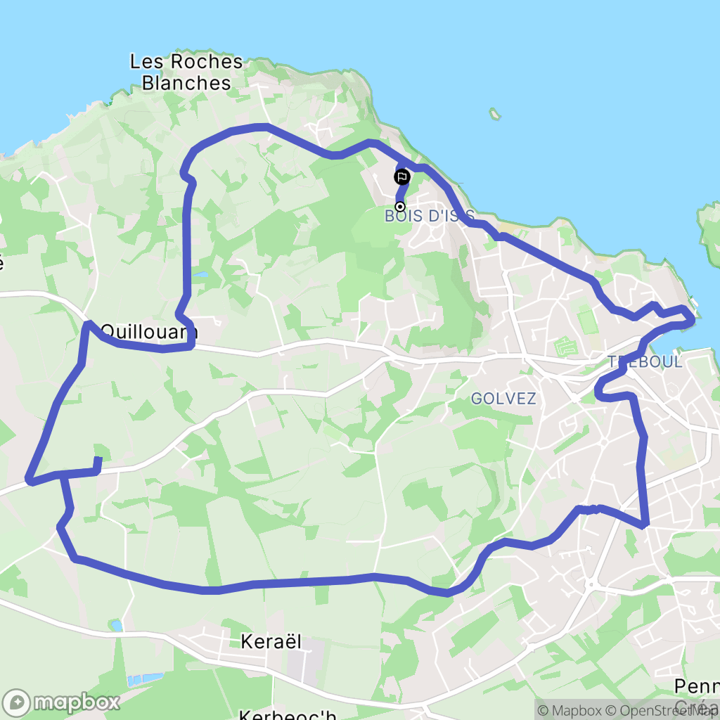Douarnenez : carte du parcours de randonnée - France