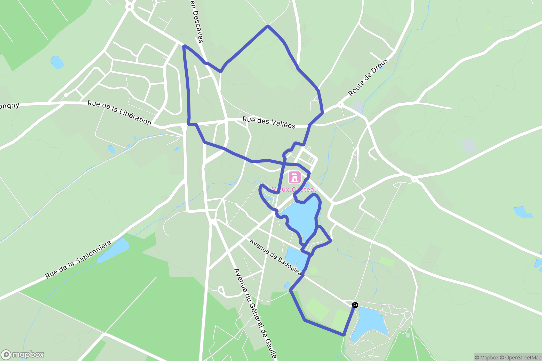 Senonches : carte du parcours de randonnée - France