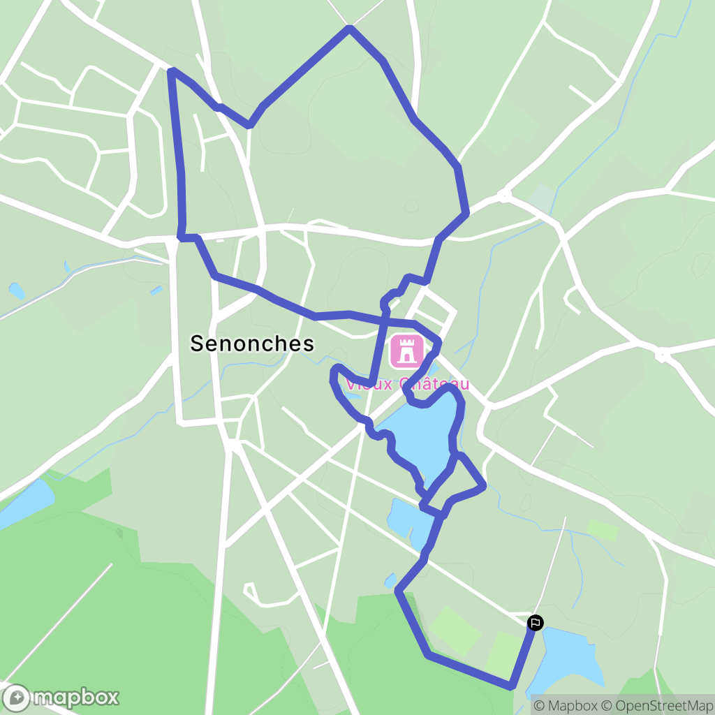 Senonches : carte du parcours de randonnée - France