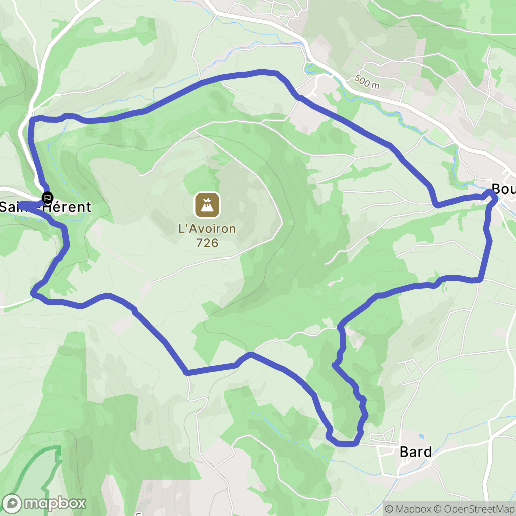 Saint-Hérent : carte du parcours de randonnée - France