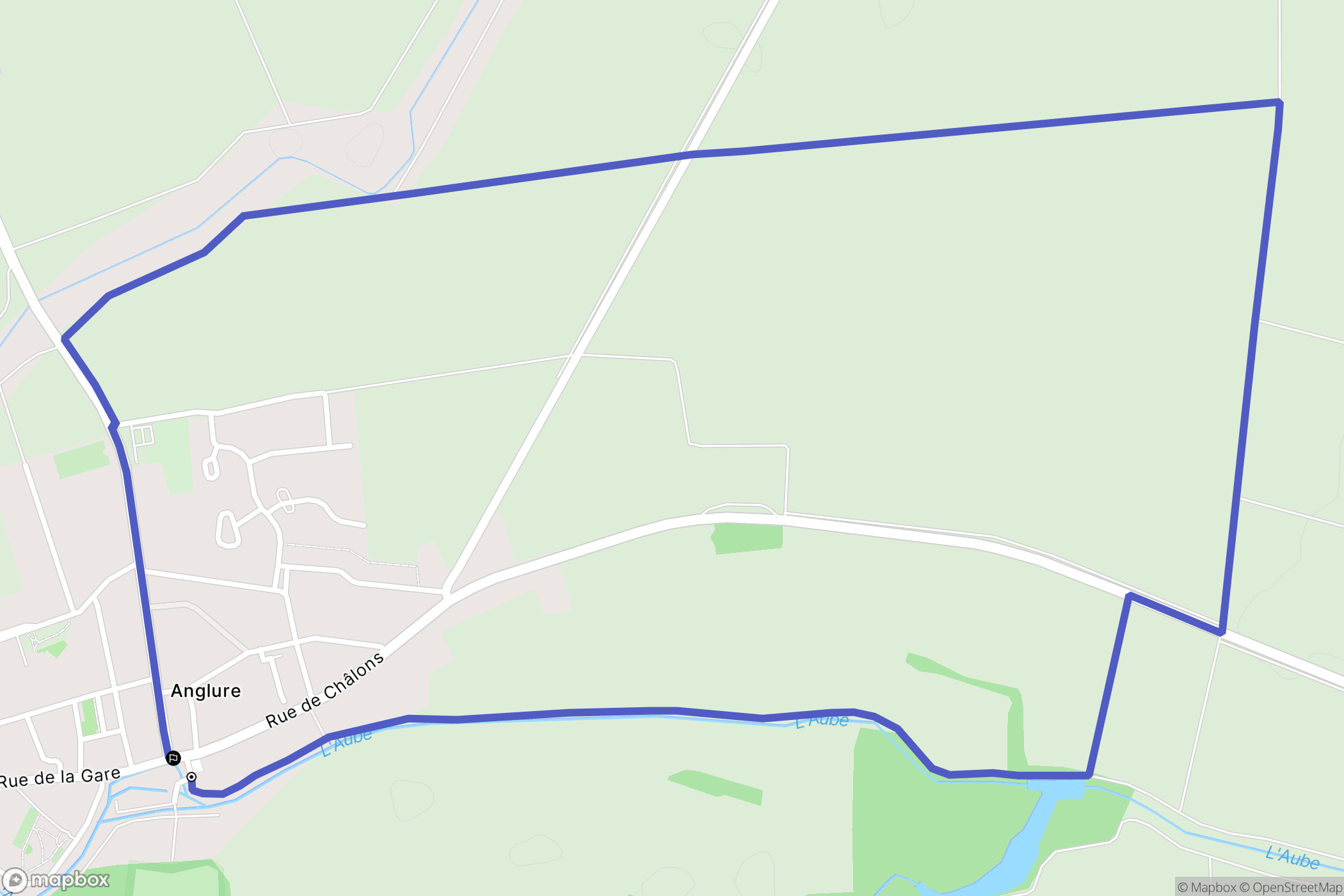 Anglure : carte du parcours de randonnée - France