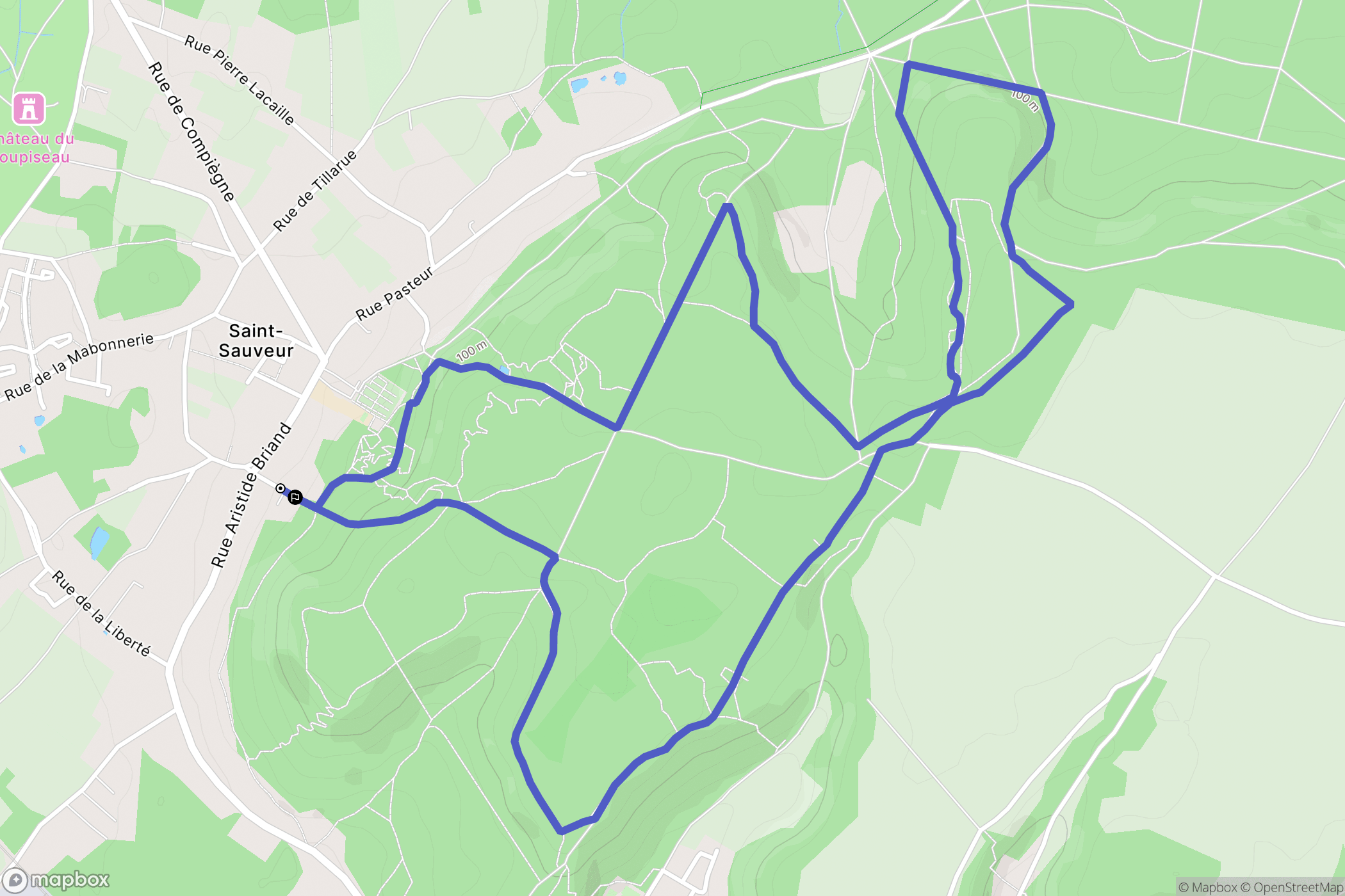 Saint-Sauveur : carte du parcours de randonnée - France