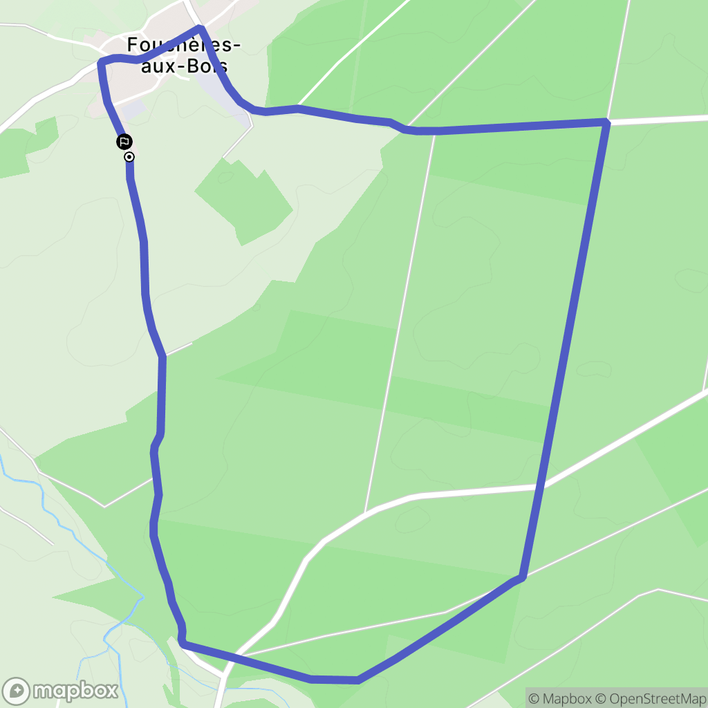 Fouchères-aux-Bois : carte du parcours de randonnée - France