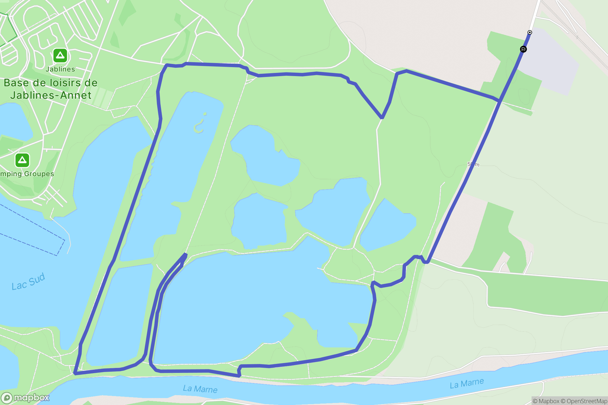 Jablines : carte du parcours de randonnée - France