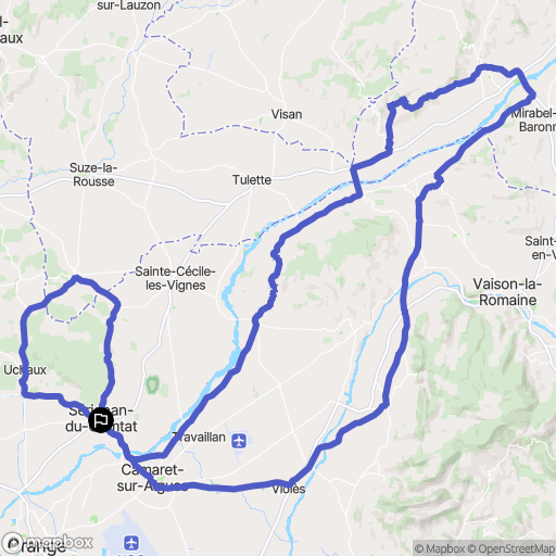 Sérignan-du-Comtat : carte du parcours de randonnée - France